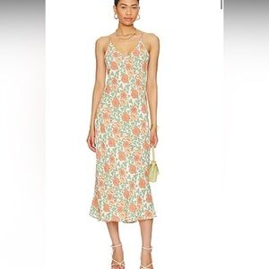 ROLLA’S Rambling Floral Margaux Slip Dress in Apricot